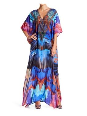 Shahida Parides Printed Convertible Long Kaftan Dress